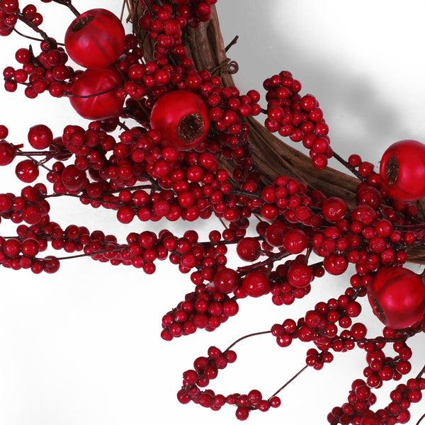Gdf Studio Geddes 23.5" Mixed Berry Artificial Wreath Red