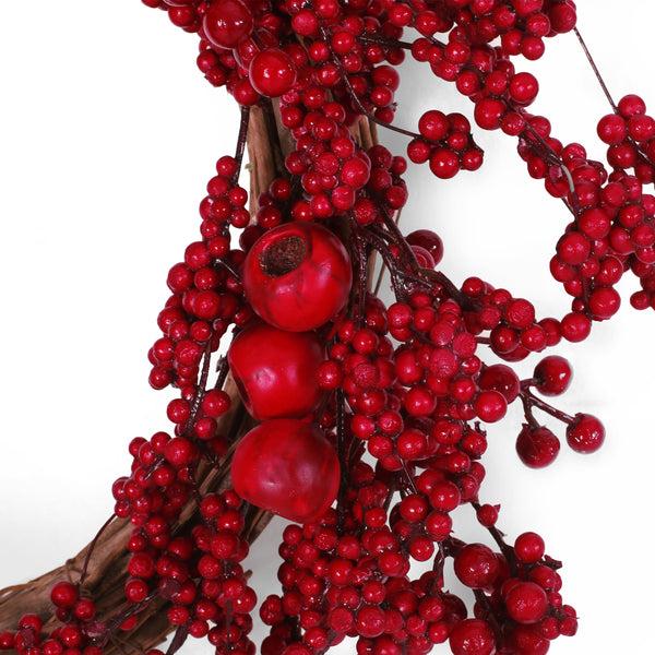 Gdf Studio Geddes 23.5" Mixed Berry Artificial Wreath Red