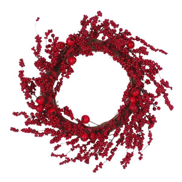gdf studio Geddes 23.5" Mixed Berry Artificial Wreath Red
