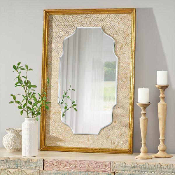 Gdf Studio Genevieve Traditional Embossed Rectangular Mirror