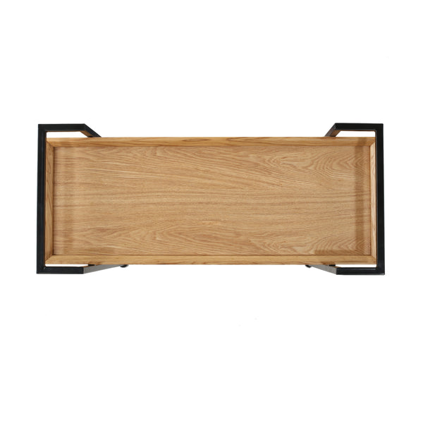 Gdf Studio Gerard Modern Industrial Two Shelf Wood Finished Bar Cart With Rolling Casters