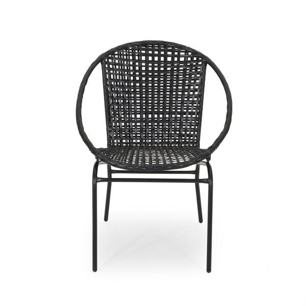 Gdf Studio German Outdoor Modern 2 Seater Faux Rattan Chat Set