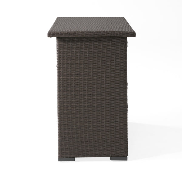 Gdf Studio Germar Contemporary Outdoor Dark Brown Polyethylene Bar
