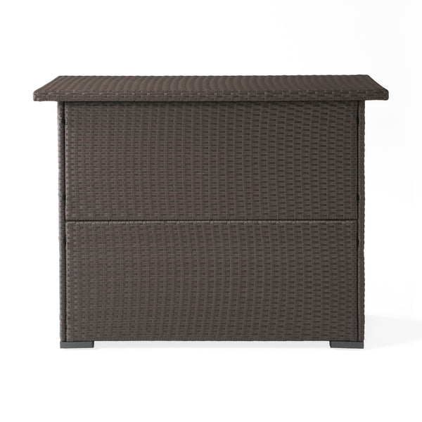 Gdf Studio Germar Contemporary Outdoor Dark Brown Polyethylene Bar