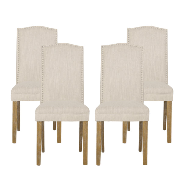 Gdf Studio Geromin Contemporary Fabric Dining Chairs With Nailhead Trim Set Of 4