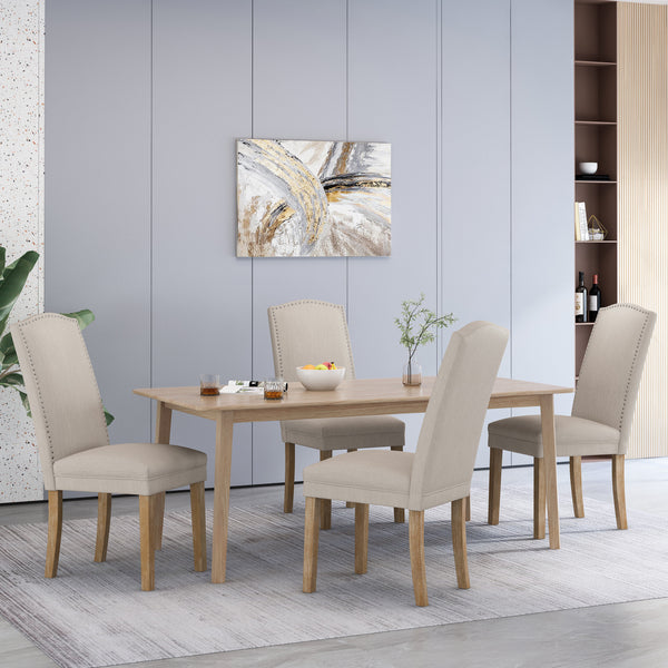 gdf studio Geromin Contemporary Fabric Dining Chairs with Nailhead Trim Set of 4