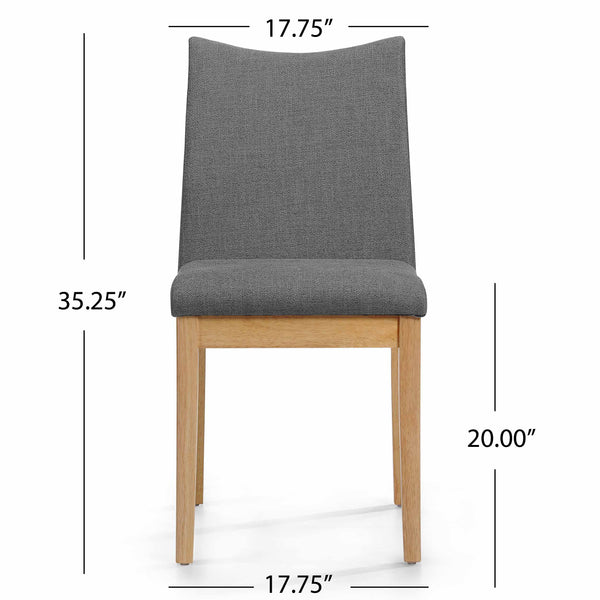 Gdf Studio Gertrude Fabric & Wood Finish Mid-Century Modern Dining Chairs (Set Of 2)
