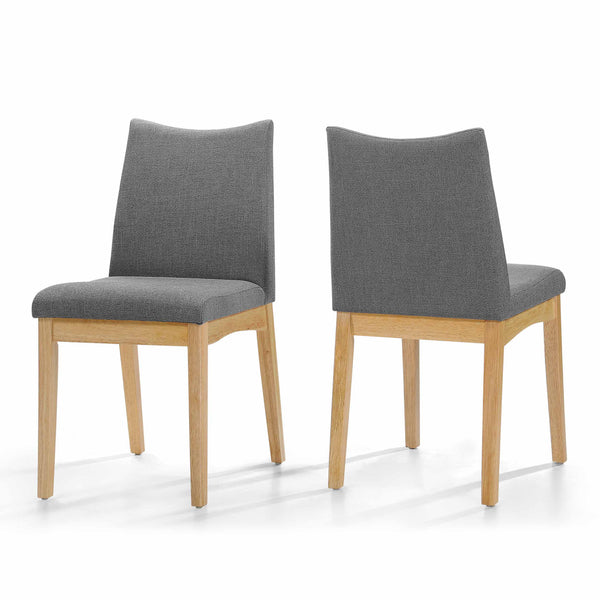 gdf studio Gertrude Fabric & Wood Finish Mid-Century Modern Dining Chairs (Set of 2)
