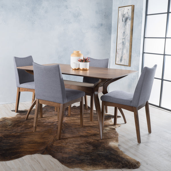 Gdf Studio Gertrude Mid-Century Modern 4 Seater Dining Set