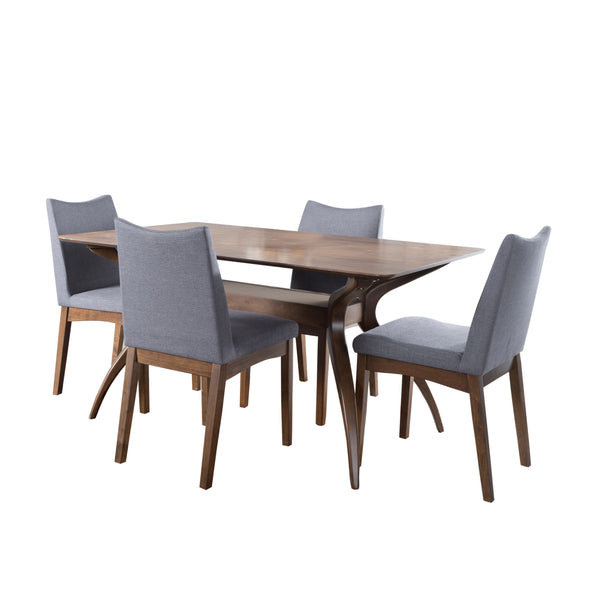 gdf studio Gertrude Mid-Century Modern 4 Seater Dining Set