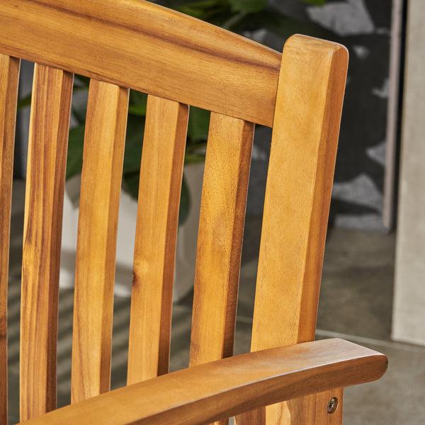 Gdf Studio Gill Acacia Patio Bar Stools 46" Bar-Height Acacia Wood Natural Stain With Cream Cushions (Set Of 4)