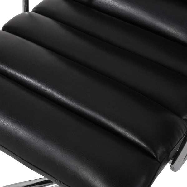 Gdf Studio Gilmans Contemporary Faux Leather Channel Stitch Swivel Office Chair