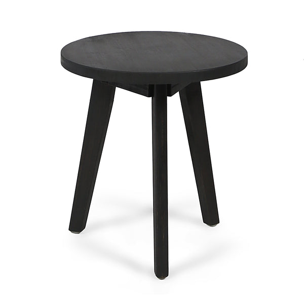 gdf studio Gino Outdoor Farmhouse Acacia Wood Side Table Dark Gray Finish