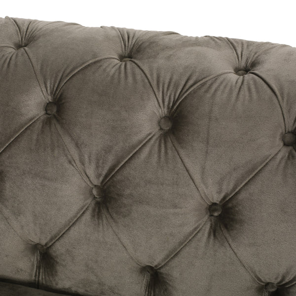 Gdf Studio Giovanna Modern Glam Tufted Velvet 3 Seater Sofa