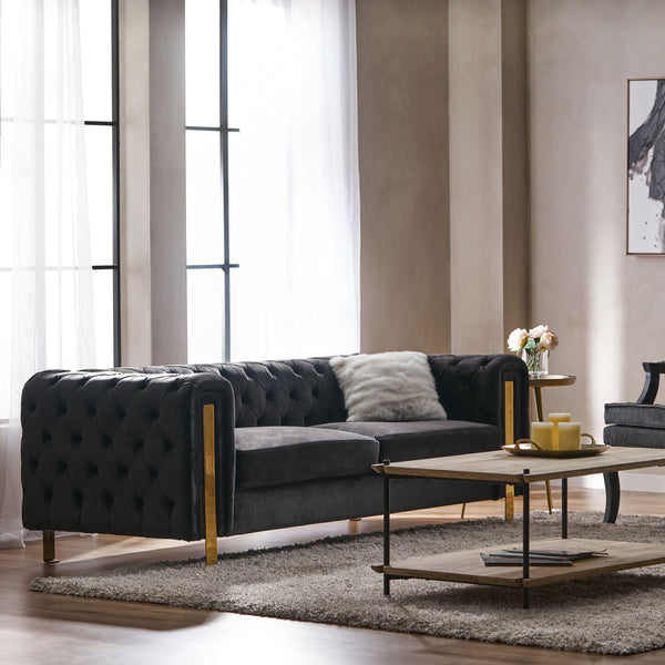 gdf studio Giovanna Modern Glam Tufted Velvet 3 Seater Sofa