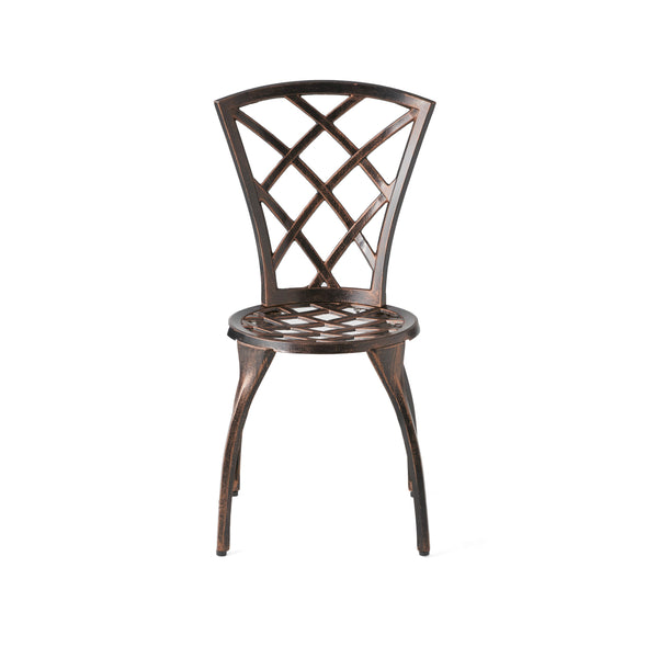 Gdf Studio Glenbrook Traditional Outdoor Copper Cast Aluminum Bistro Set With Umbrella Hole