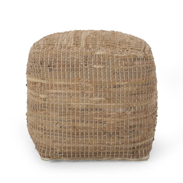 Gdf Studio Glencoe Boho Handcrafted Fabric Cube Pouf