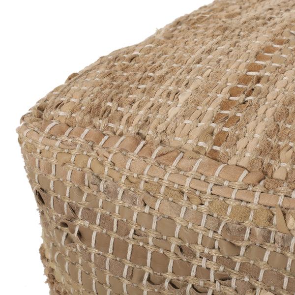 Gdf Studio Glencoe Boho Handcrafted Fabric Cube Pouf