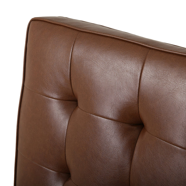 Gdf Studio Goliath Contemporary Faux Leather Tufted 5 Seater Sectional Sofa Set