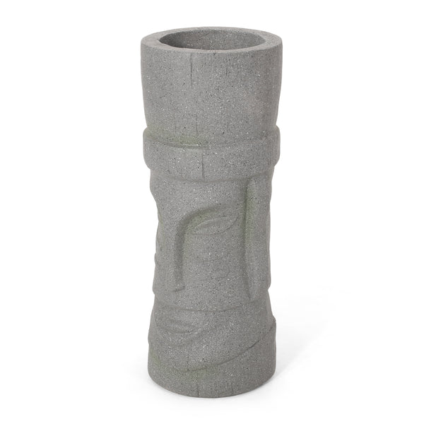 gdf studio Gomer Outdoor Easter Island Statue Decorative Planter Stone Gray