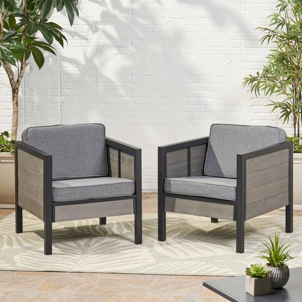Gdf Studio Grace Outdoor Club Chair With Cushions (Set Of 2)