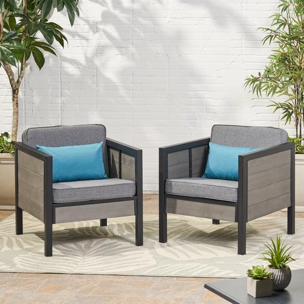 gdf studio Grace Outdoor Club Chair with Cushions (Set of 2)