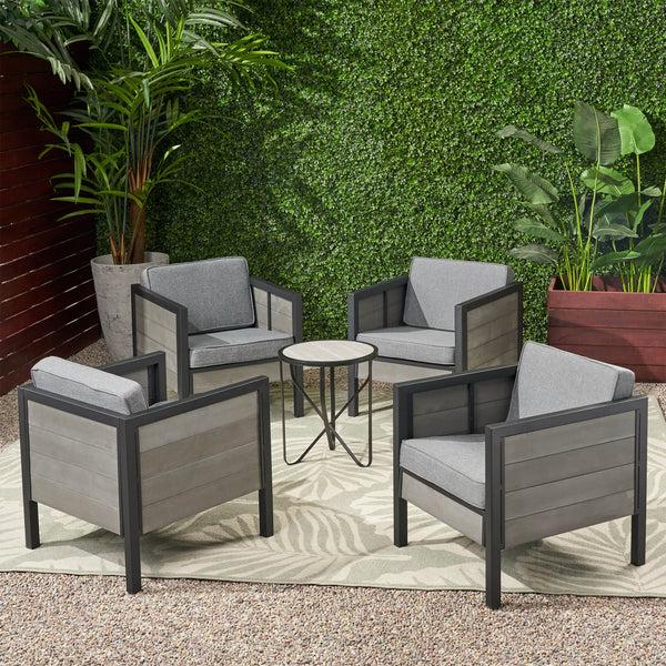 Gdf Studio Grace Outdoor Club Chair With Cushions (Set Of 4)