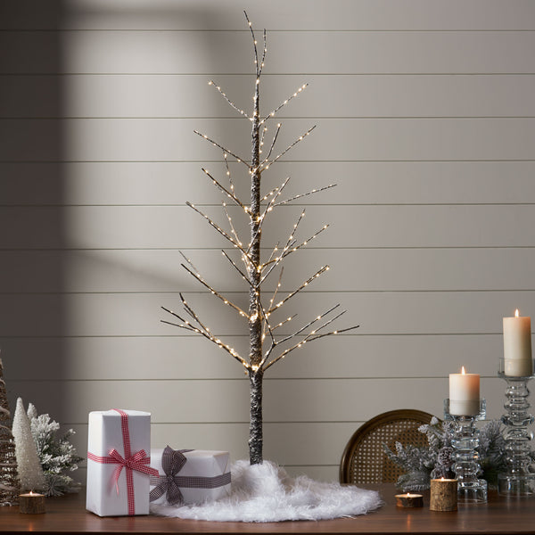 Gdf Studio Graycelynn 4-foot Pre-Lit 228 Warm White LED Artificial Christmas Twig Tree