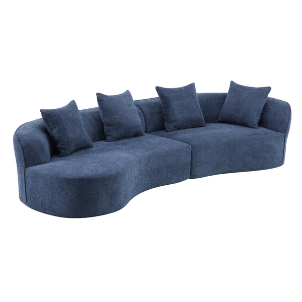 gdf studio Grece 126"Curved 5-Seater Modern Fabric Sectional Sofa