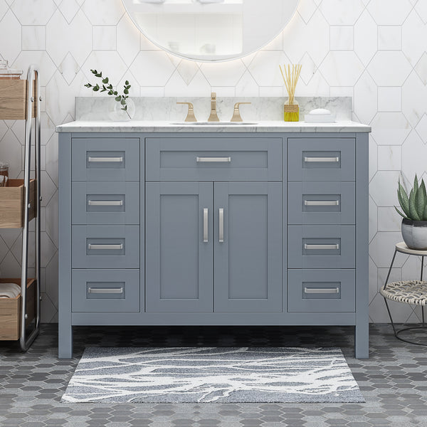 Gdf Studio Greeley Contemporary 48" Wood Bathroom Vanity (Counter Top Not Included)