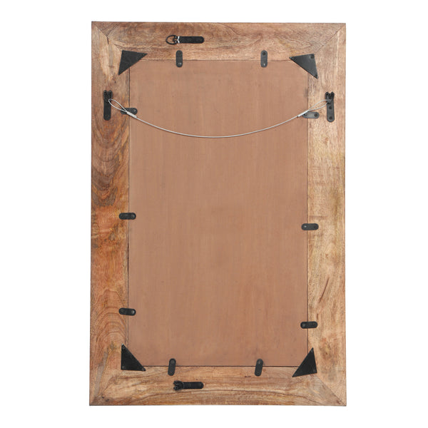 Gdf Studio Greenler Boho Handcrafted Rectangular Mango Wood Wall Mirror Natural And Antique Gold