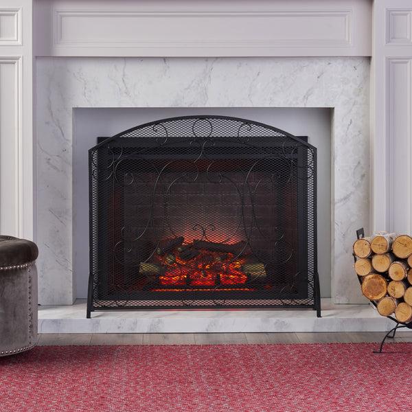 Gdf Studio Griffin Contemporary Iron Fireplace Screen