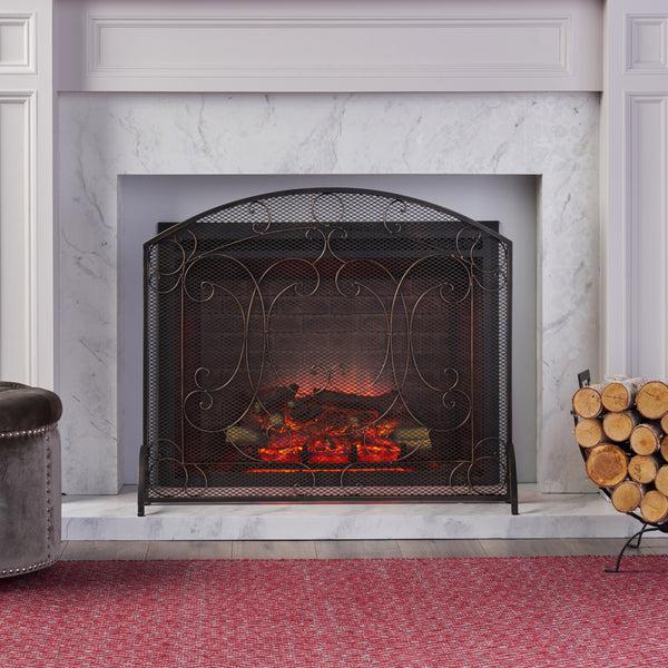 gdf studio Griffin Contemporary Iron Fireplace Screen