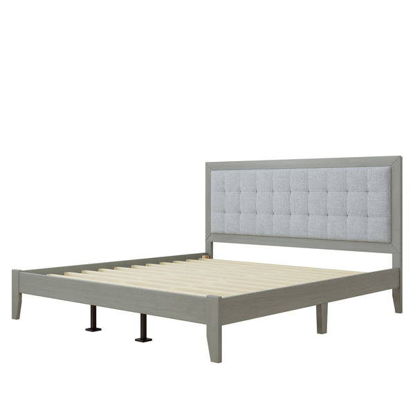 Gdf Studio Griselda Upholstered Platform Bed With Padded Headboard