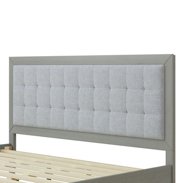 Gdf Studio Griselda Upholstered Platform Bed With Padded Headboard