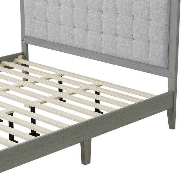 Gdf Studio Griselda Upholstered Platform Bed With Padded Headboard
