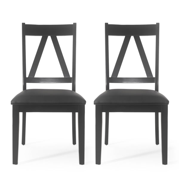 Gdf Studio Grover Farmhouse Upholstered Wood Dining Chairs Set Of 2