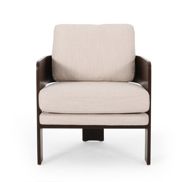Gdf Studio Grover Mid-Century Modern Fabric Bentwood Accent Chair