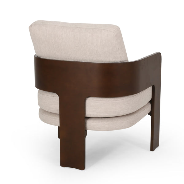 Gdf Studio Grover Mid-Century Modern Fabric Bentwood Accent Chair