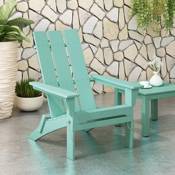 Gdf Studio Gurekam Modern Outdoor Acacia Wood Folding Adirondack Chair
