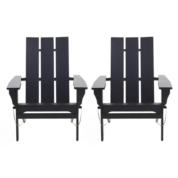 Gdf Studio Gurekam Outdoor Acacia Wood Foldable Adirondack Chairs Set Of 2