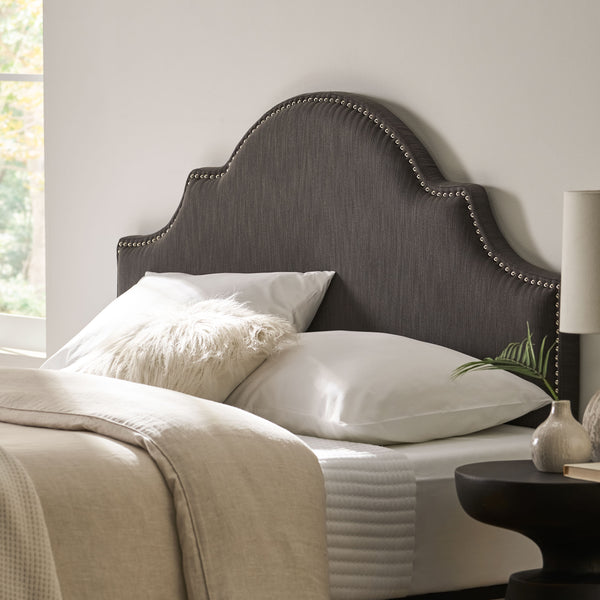 Gdf Studio Gwenyth Gray Fabric Queen/Full Headboard
