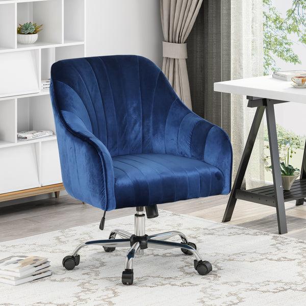 Gdf Studio Haiden Glam Velvet Home Office Chair With Swivel Base