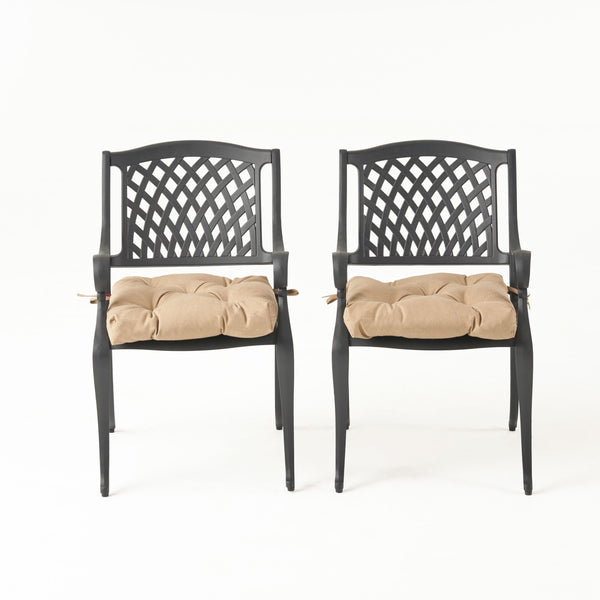 gdf studio Hallandale Outdoor Dining Chair with Cushion (Set of 2)