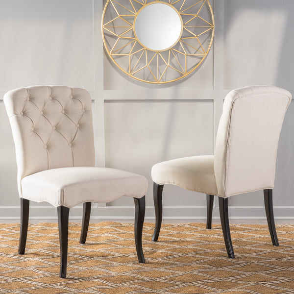 Gdf Studio Hallie Traditional Tufted Armless Dining Chairs (Set Of 2)