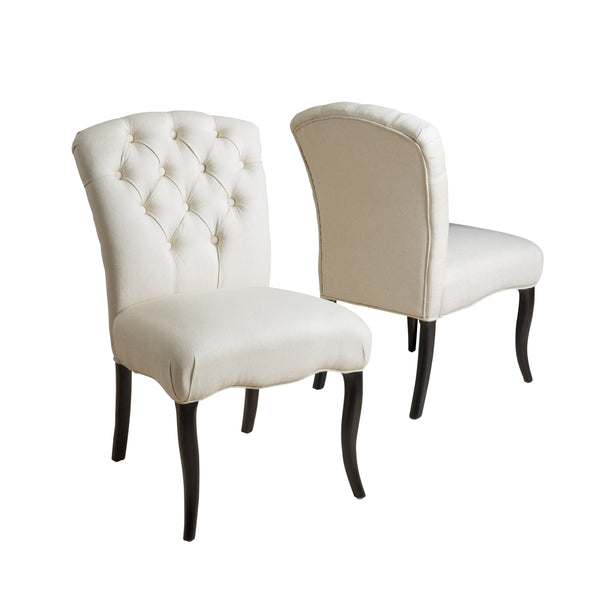 gdf studio Hallie Traditional Tufted Armless Dining Chairs (Set of 2)