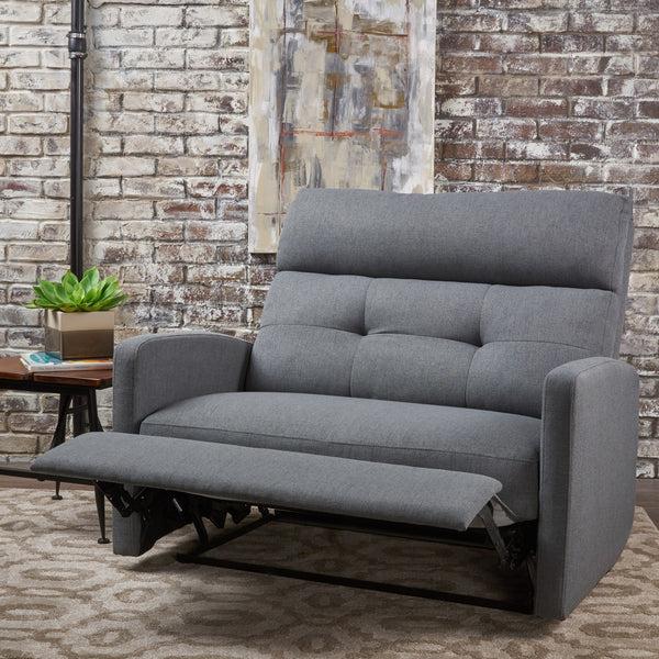 Gdf Studio Hana Plush Cushion Tufted Back Fabric Loveseat Recliner
