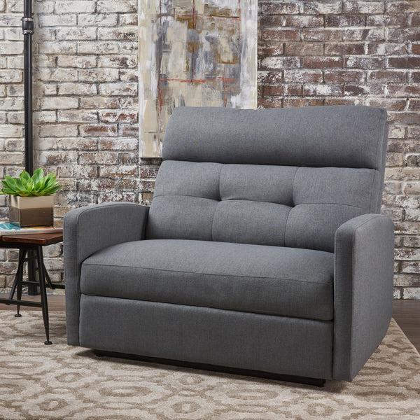 Gdf Studio Hana Plush Cushion Tufted Back Fabric Loveseat Recliner