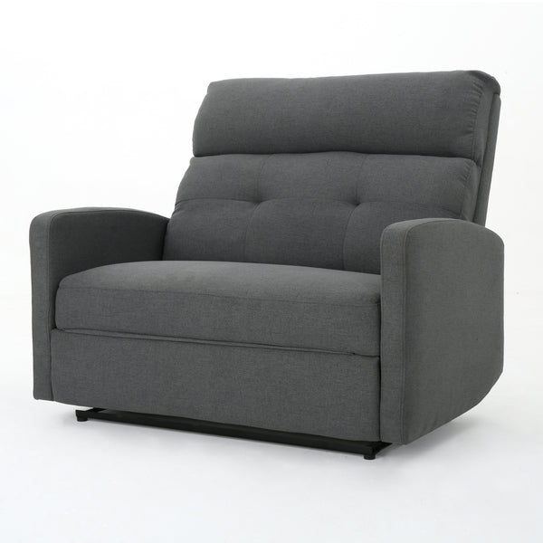 gdf studio Hana Plush Cushion Tufted Back Fabric Loveseat Recliner