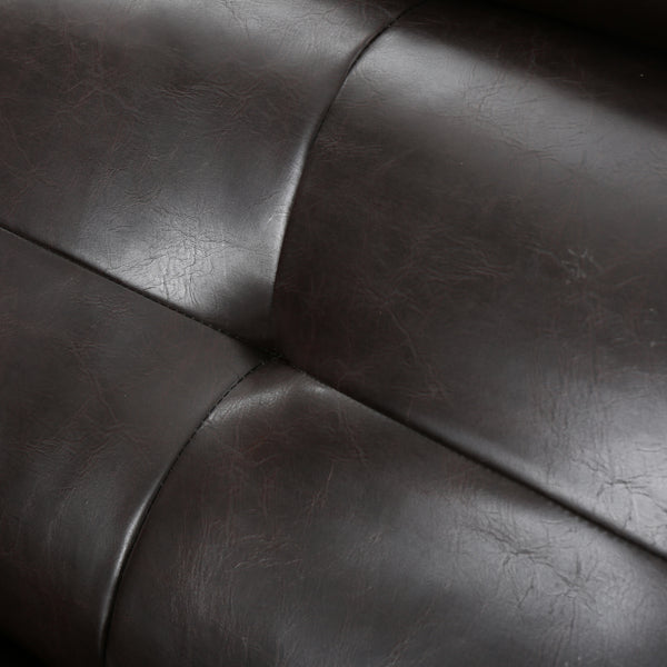 Gdf Studio Hana Plush Cushion Tufted Back Leather Loveseat Recliner